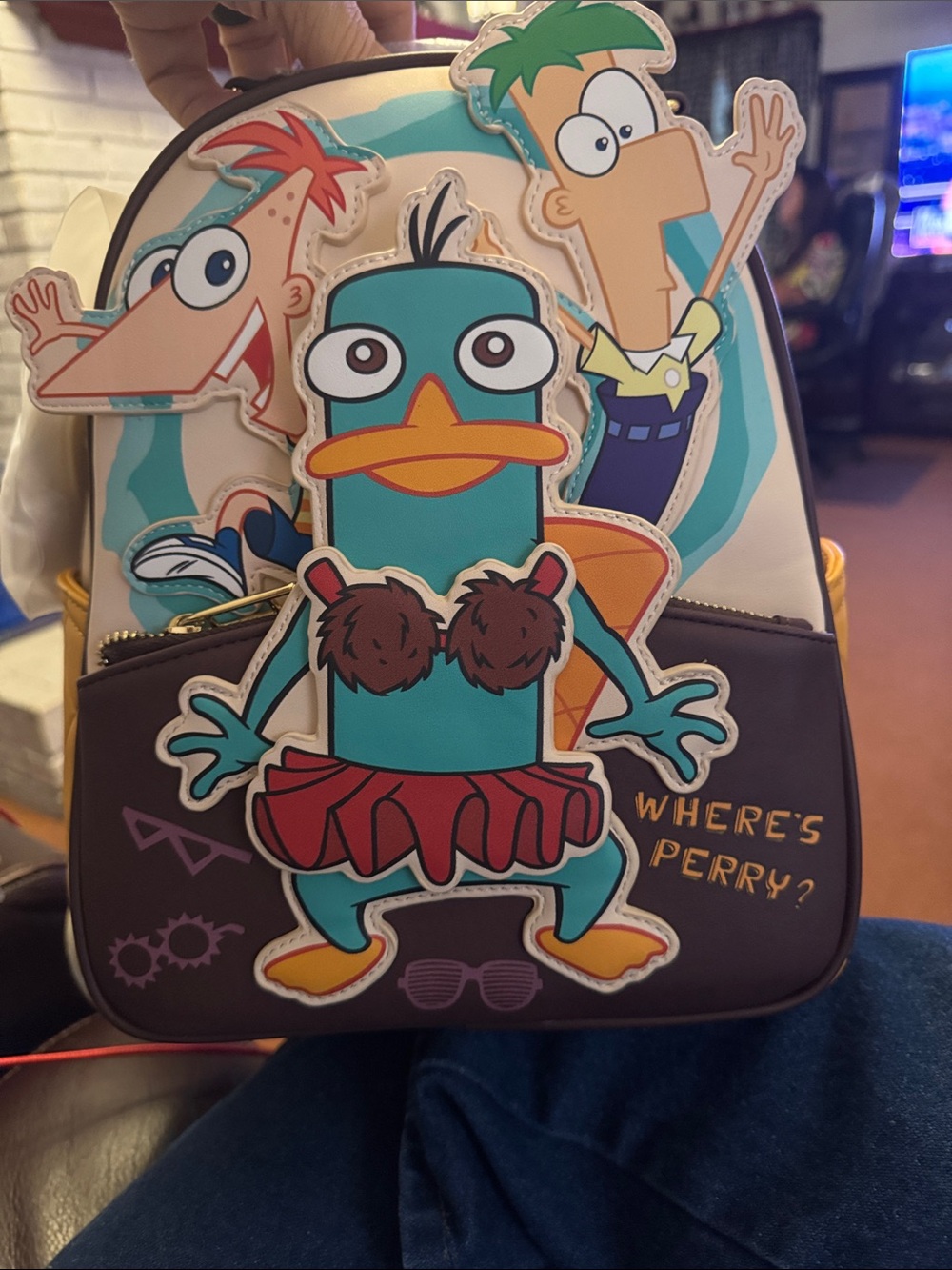 Disney Teal & Brown Perry the Platypus Mini Backpack